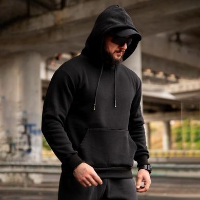 Спортивний костюм на флісі Худі + Штани з принтом Veteran чорний розмір M buy97826-M фото