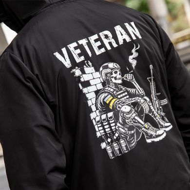 Вітрівка&nbsp;Born of War з принтом Veteran чорна розмір S buy97055bls-S фото