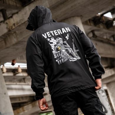 Вітрівка&nbsp;Born of War з принтом Veteran чорна розмір S buy97055bls-S фото