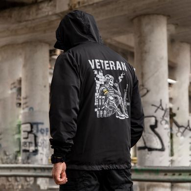 Вітрівка&nbsp;Born of War з принтом Veteran чорна розмір S buy97055bls-S фото