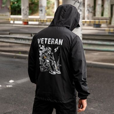 Вітрівка&nbsp;Born of War з принтом Veteran чорна розмір S buy97055bls-S фото