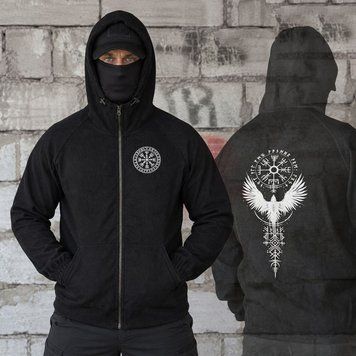 Кофта Born of War з принтом Руни чорна розмір XL buy97490bls-XL фото