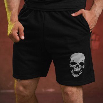 Трикотажні шорти з принтом Skull чорні розмір M buy87527bls-M фото
