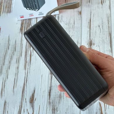 Повербанк 60 000 mAh з LED дисплеєм / Power Bank Torima TRM-007 із вбудованими кабелями / Портативний зарядний пристрій чорний buy56855bls фото