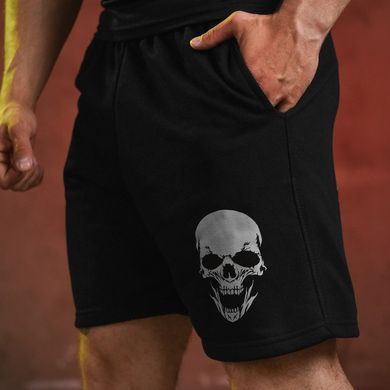 Трикотажные шорты с принтом Skull черные размер M buy87527bls-M фото