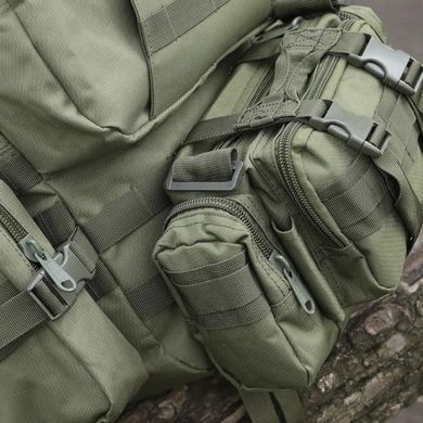 Водоотталкивающий рюкзак Molle Assault Oxford 55 л с 3-мя подсумками олива 52х47х33 см bkrR-20bls фото