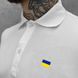 Чоловіче щільне Поло із принтом "Прапор України" / Футболка приталеного крою біла розмір S 16279bls-S фото 3