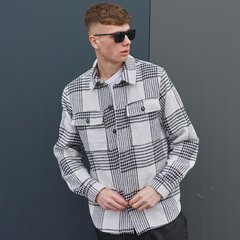 Мужская стильная Рубашка Intruder на пуговицах с карманами белая в клетку размер S 1227412999bls-S фото