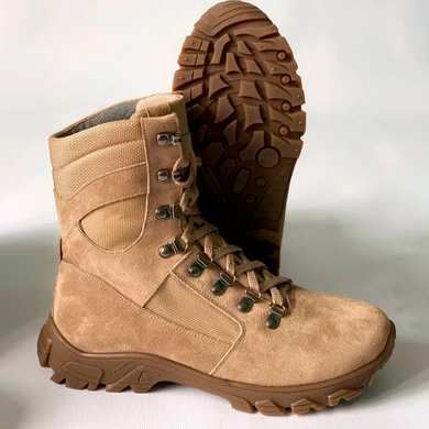Утепленные Берцы из натуральной кожи / Зимние ботинки с подкладкой Airtex в цвете койот размер 38 80007bls -38 фото