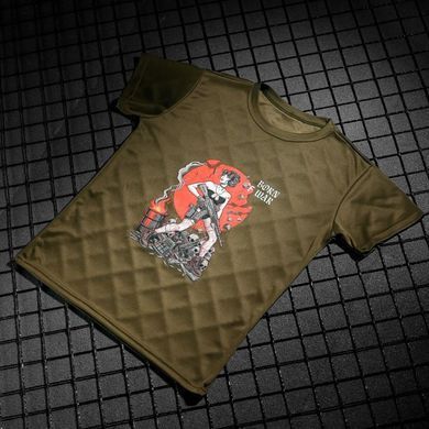 Футболка Born of War з принтом Girl олива розмір S buy96186bls-S фото