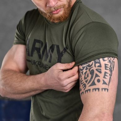 Потовідвідна Чоловіча Футболка Odin coolmax з принтом "Army Ukraine" олива розмір M buy85498bls-M фото