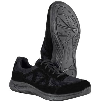Кожаные кроссовки Ягуар с сетчатыми вставками черные размер 36 for01014bls-36 фото