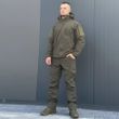 Костюм мужской на флисе Куртка + Брюки / Утепленная форма Softshell олива размер S for00627bls-S фото