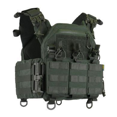Комплект Плитоноска Kiborg GU gen.2 + Знімна панель з 3-ма підсумками олива kib55003bls фото