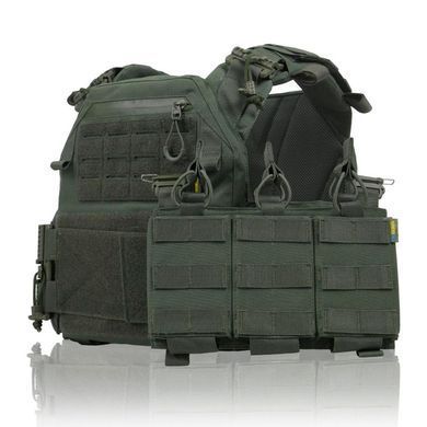 Комплект Плитоноска Kiborg GU gen.2 + Знімна панель з 3-ма підсумками олива kib55003bls фото