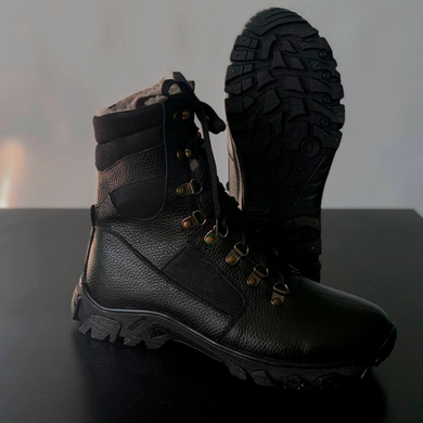 Утеплені Берці з натуральної шкіри / Зимові черевики з підкладкою Airtex у чорному кольорі розмір 38 80009bls -38 фото