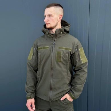 Чоловічий Костюм на флісі Куртка + Штани / Утеплена форма Softshell олива розмір S for00627bls-S фото