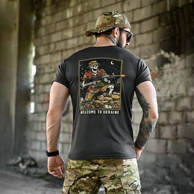 Потовідвідна футболка Born of War з принтом Welcome to Ukraine сіра розмір M buy96456bls-M фото Потовідвідна футболка Born of War з принтом Welcome to Ukraine сіра розмір M buy96456bls-M фото