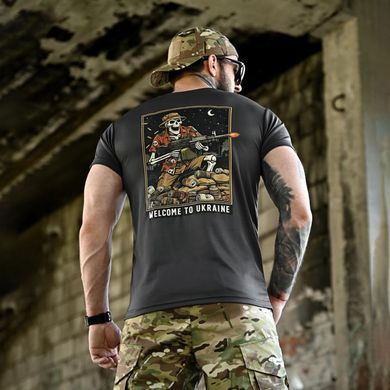 Потовідвідна футболка Born of War з принтом Welcome to Ukraine сіра розмір M buy96456bls-M фото Потовідвідна футболка Born of War з принтом Welcome to Ukraine сіра розмір M buy96456bls-M фото