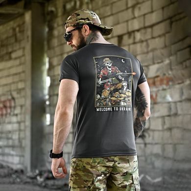 Потовідвідна футболка Born of War з принтом Welcome to Ukraine сіра розмір M buy96456bls-M фото Потовідвідна футболка Born of War з принтом Welcome to Ukraine сіра розмір M buy96456bls-M фото