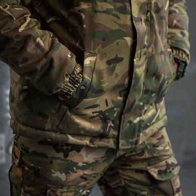 Мужская зимняя Куртка с Капюшоном и Флисовой подкладкой / Водонепроницаемый Бушлат на Синтепоне саржа мультикам размер M 50684bls-M фото