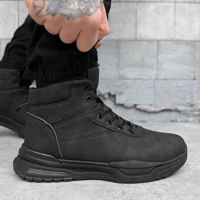 Чоловічі міські черевики "stand black" пресшкіра з хутряною підкладкою чорні розмір 40 buy59912bls-40 фото