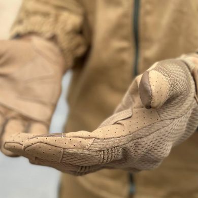 Летние сетчатые перчатки с усиленными пальцами и антискользящим покрытием койот размер S for00282bls-S фото