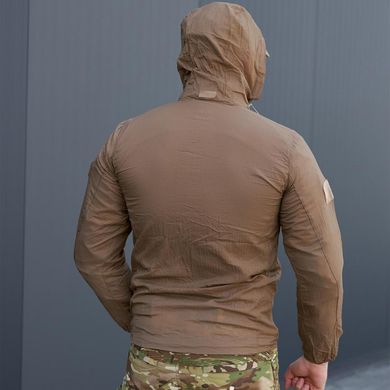 Літня Чоловіча Куртка Skin з прихованим капюшоном та липучками під шеврони / Легка Вітровка койот розмір S bkrSkinbls-S фото