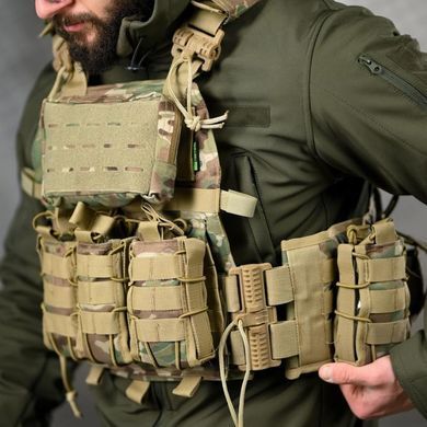 Плитоноска 7.62 Tactical у зборі з підсумками і системою кріплення Molle мультикам розмір універсальний buy93063bls фото