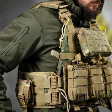 Плитоноска 7.62 Tactical у зборі з підсумками і системою кріплення Molle мультикам розмір універсальний buy93063bls фото