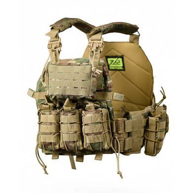 Плитоноска 7.62 Tactical у зборі з підсумками і системою кріплення Molle мультикам розмір універсальний buy93063bls фото