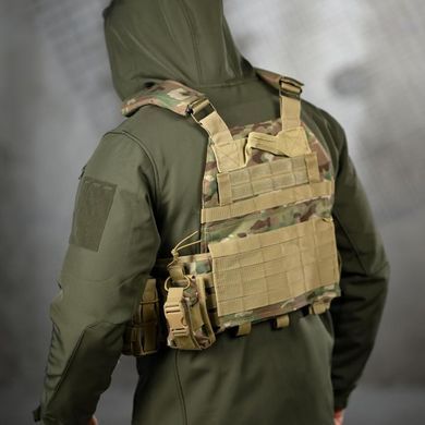 Плитоноска 7.62 Tactical у зборі з підсумками і системою кріплення Molle мультикам розмір універсальний buy93063bls фото