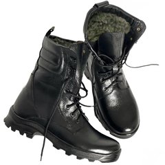 Зимние кожаные Ботинки Ястреб на меху до -20°C / Утепленные водоотталкивающие Берцы черные размер 37 80015хутроbls-37 фото