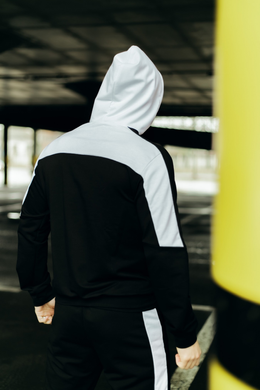 Стильне чоловіче Худі Intruder Spirited / Кофта вільного крою з капюшоном чорна з білими вставками розмір S 1590229359bls-S фото