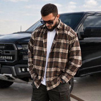 Фланелевая рубашка Mantis Workman Shirt клетчатая коричневая размер S buy96181bls-S фото