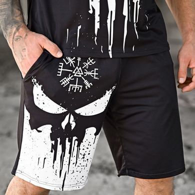 Комплект Punisher з принтом Футболка + Шорти білий з чорним розмір M buy93122bls-M фото