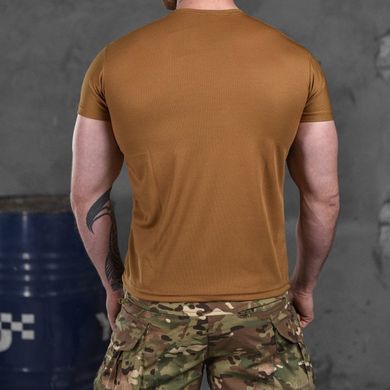 Потовідвідна чоловіча футболка Coolmax із принтом "З богом за Україну" койот розмір S buy85917bls-S фото