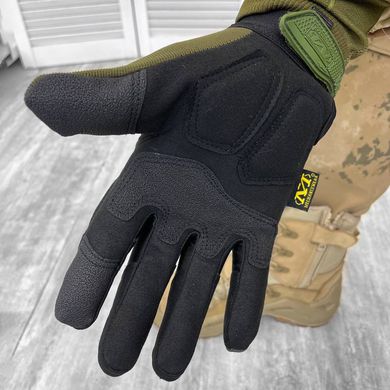 Плотные Перчатки Mechanix M-pact с усиленными накладками и антискользящим покрытием олива размер L 12727bls-L фото