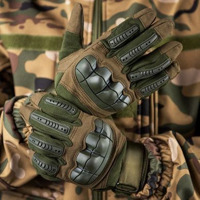 Щільні Рукавиці із захисними Накладками та антиковзаючими Вставками олива розмір M 20087bls-M фото