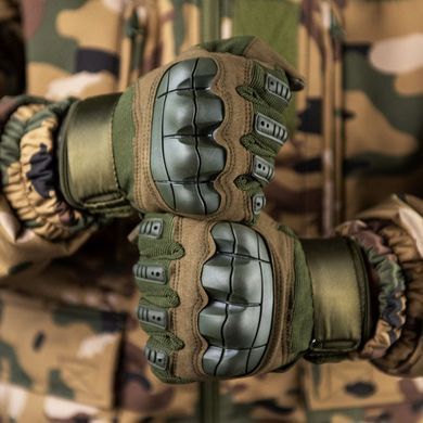 Щільні Рукавиці із захисними Накладками та антиковзаючими Вставками олива розмір M 20087bls-M фото