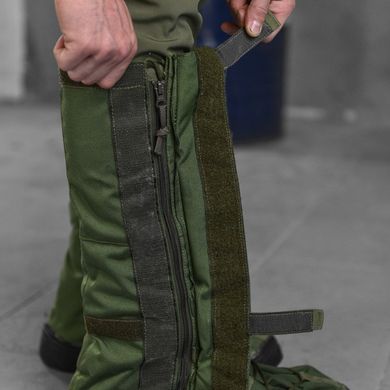 Плотные высокие Гамаши с системой шнуровки / Водонепроницаемые защитные бахилы олива размер 36-38 13596bls-36-38 фото