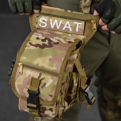 Універсальна Поясна Сумка з кріпленням на стегно Swat з 5-ма кишенями мультикам койот 28 x 13 х 12 см 11926bls фото