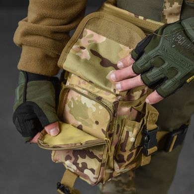 Универсальная поясная сумка с креплением на бедро Swat с 5-ю карманами мультикам койот 28 x 13 х 12 см 11926bls фото