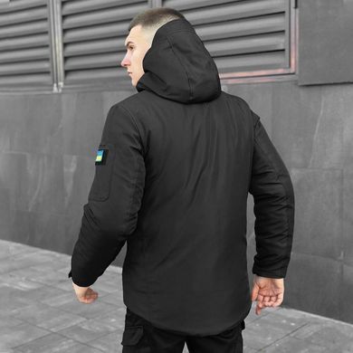 Зимова куртка Pobedov Motive B2 чорна + Подарунок шеврон прапор України розмір S pobOWku3063babls-S фото