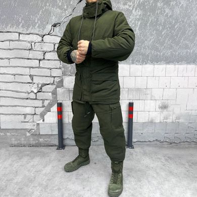 Зимова Чоловіча Форма Куртка + Штани з підтяжками з флісовою підкладкою олива розмір L buy56941bls-L фото