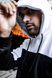 Стильное мужское Худи Intruder Spirited / Кофта свободного кроя с черным капюшоном с белыми вставками размер S 1590229359bls-S фото 3