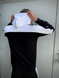 Стильное мужское Худи Intruder Spirited / Кофта свободного кроя с черным капюшоном с белыми вставками размер S 1590229359bls-S фото 10