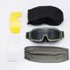 Захисні окуляри - маска з 3 змінними лінзами та чохлом олива for01052bls-о фото 1
