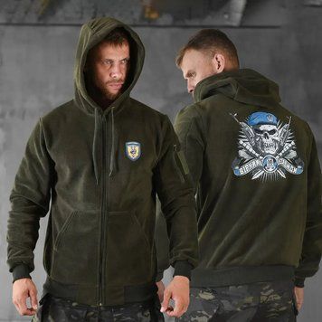 Флісова кофта з принтом Вірний назавжди олива розмір S buy88624bls-S фото