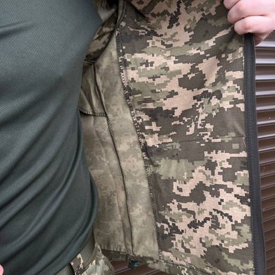 Мужская летняя Куртка с липучками под шевроны / Легкая Ветровка с капюшоном пиксель размер S bkr0045bls-S фото